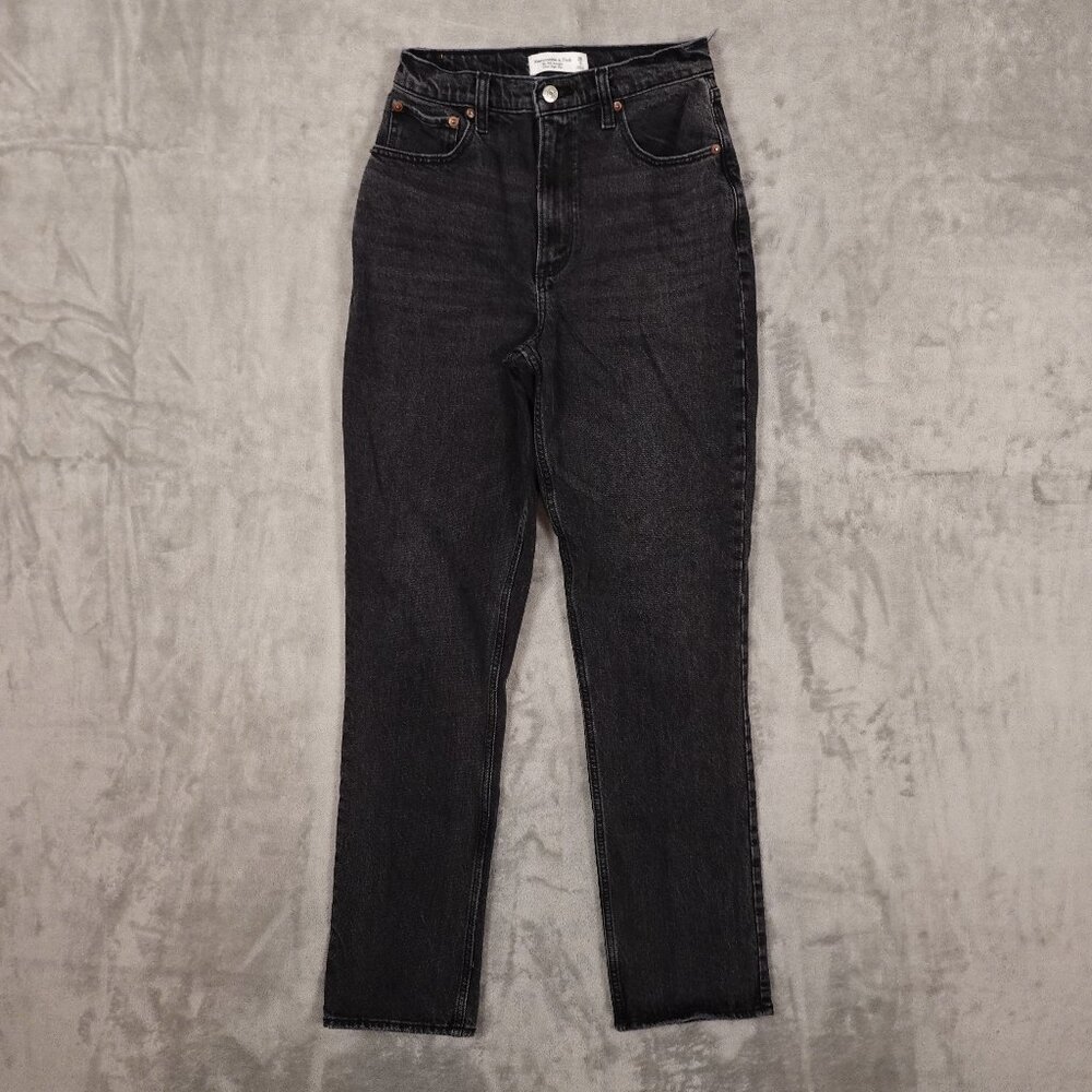 Abercrombie and Fitch The 90's straight ultra high rise women's 26 black denim